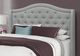 Monarch Specialties Inc. Grey Linen with Chrome Trim Queen Bed-1