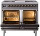 Ilve® Nostalgie II Noblesse 40'' Graphite Matte Pro Style Dual Fuel Range with Burnished Trim-1
