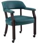 Steve Silver Co. Tournament Cherry/Teal Arm Chair with Casters-2