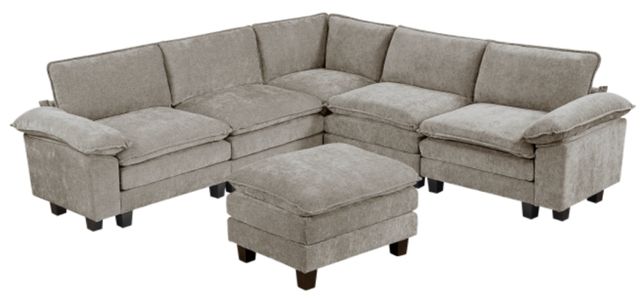Homelegance® Dublin 6-Piece Dark Pewter Modular Sectional with Ottoman-0