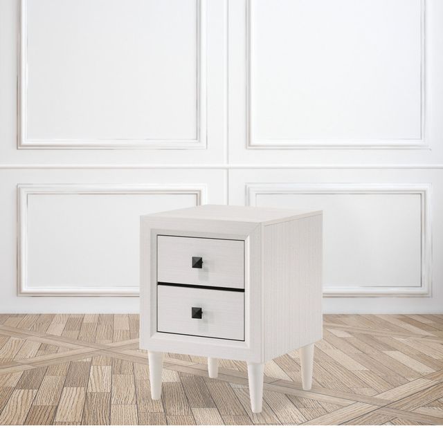 Mazin Furniture Pritti Foil White Nightstand-1