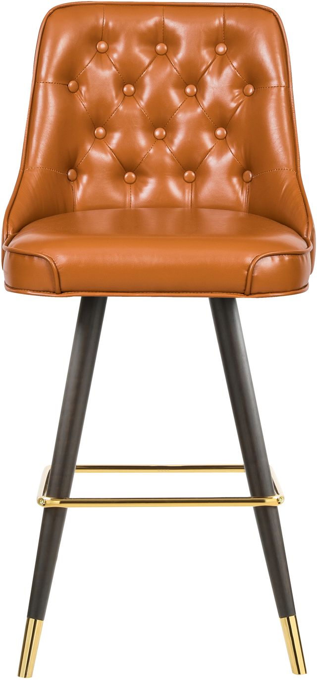 Meridian Furniture Portnoy Cognac Vegan Leather Counter Stool-1