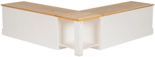 Linon Norah Black/Natural White Nook Bench with Cushion Set-3