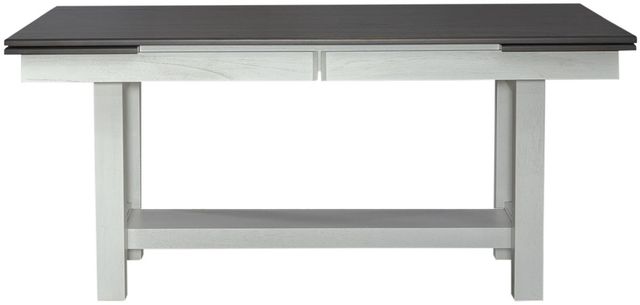 Liberty Furniture Brook Bay 5-Piece Carbon Gray/Textured White Trestle Dining Set-2