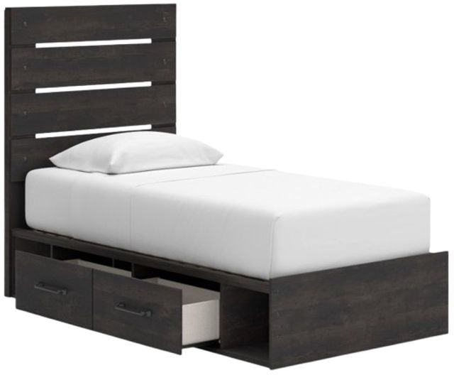 Signature Design by Ashley® Hollivern Dark Gray 4-Drawer Twin Panel Storage Bed-2