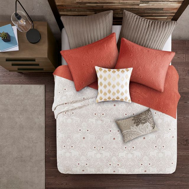 Olliix by INK+IVY 3 Piece Coral King/California King Kandula Coverlet Mini Set-4