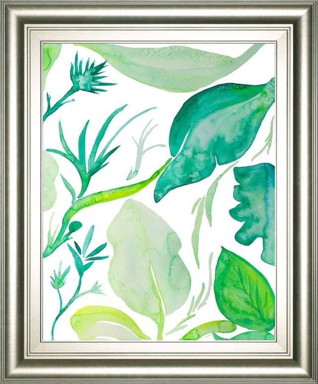 Classy Art Green Water Leaves II by Kat Papa Wall Art-0