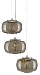 Currey & Company Pepper Painted Silver/Nickel 3-Light Multi-Drop Pendant-0