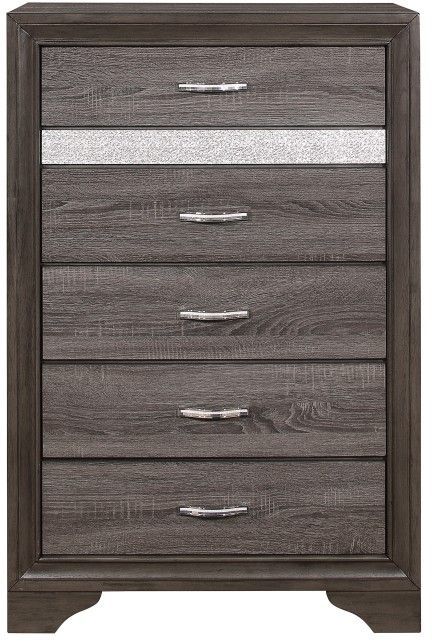 Homelegance® Luster Gray/Silver Glitter Chest-2