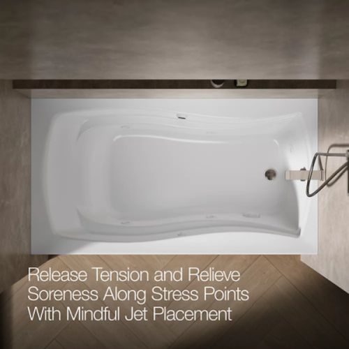 KOHLER® Mariposa® White 66" x 36" Alcove Whirlpool - Right Drain-1