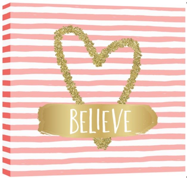 Classy Living Piece Believe in Gold Heart Whimsy Wall Art-0