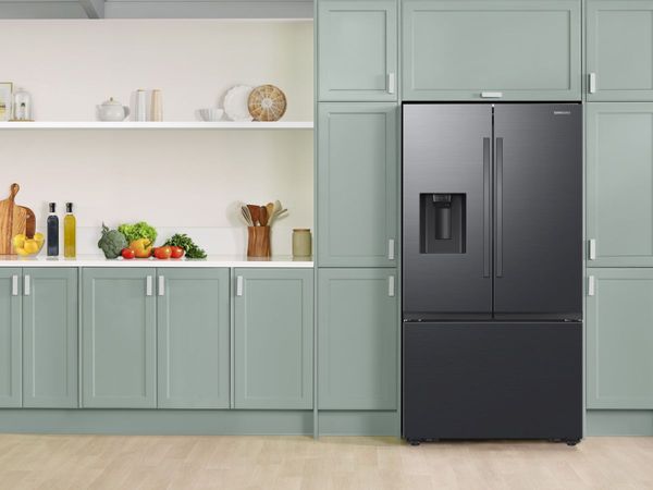 Samsung Matte Black Steel Freestanding French Door Refrigerator Samsung 36 in. 31.0 Cu. Ft. Fingerprint Resistant Matte Black Steel Freestanding French Door Refrigerator
