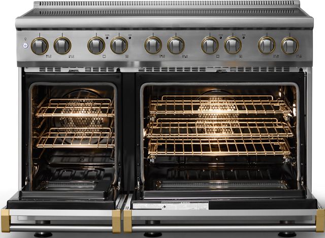 Viking® 5 Series 48" Stainless Steel Pro Style Induction Range with Brushed Brass Trim-1