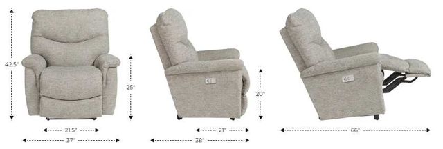 La-Z-Boy® James Lead Power Wall Recliner with Headrest and Lumbar-2