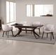 Furniture of America® Hadsten 5-Piece Beige/Rich Walnut 78" Dining Table Set-1