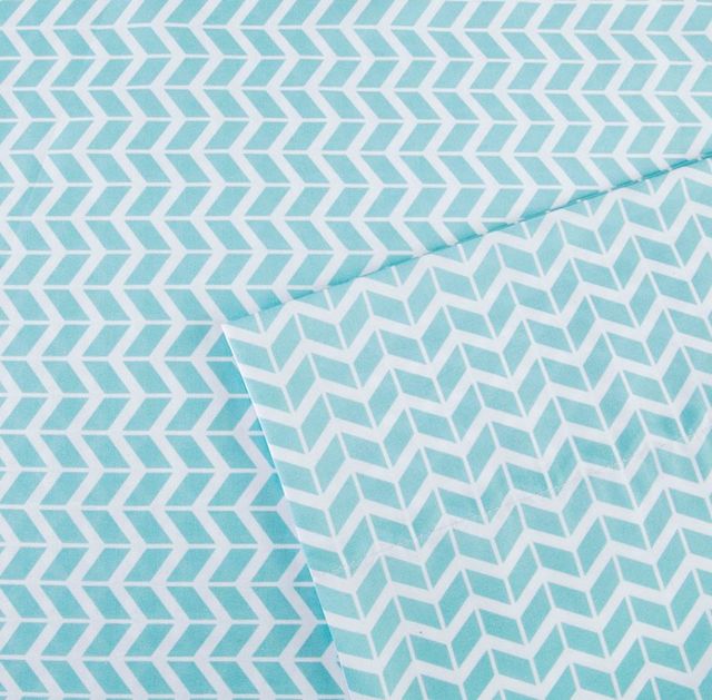 Olliix by Intelligent Design Chevron Aqua Twin Printed Microfiber Sheet Set-0