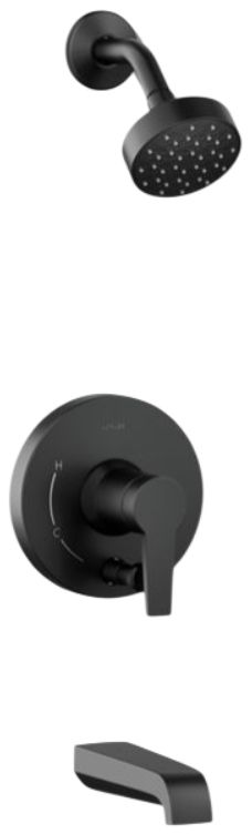KOHLER® Pitch® Rite-Temp® Matte Black 2.5 GPM Bath and Shower Trim Kit with Push-Button Diverter-0