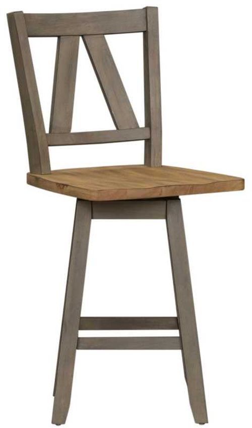 Liberty Furniture Lindsey Farm Gray/Sandstone Counter Height Swivel Stool-0