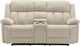 Monarch Specialties Inc. Beige 63" Upholstered Power 2-Seater Reclining Loveseat with Console-0