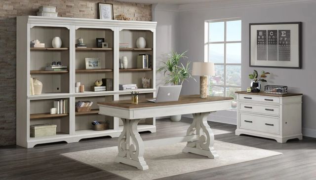 Intercon Drake French Oak/Rustic Gray Bunching Bookcase-1