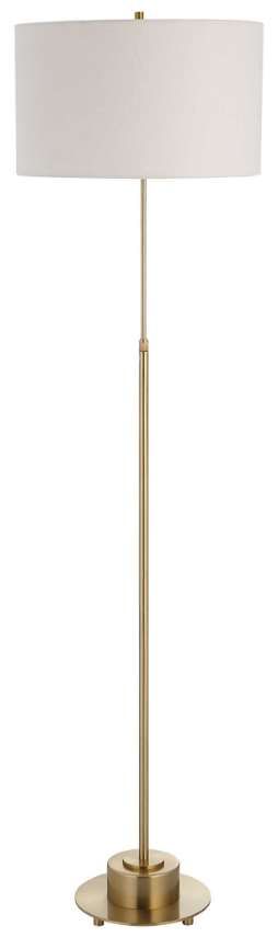 Uttermost® Prominence Brushed Antique Brass Floor Lamp-0