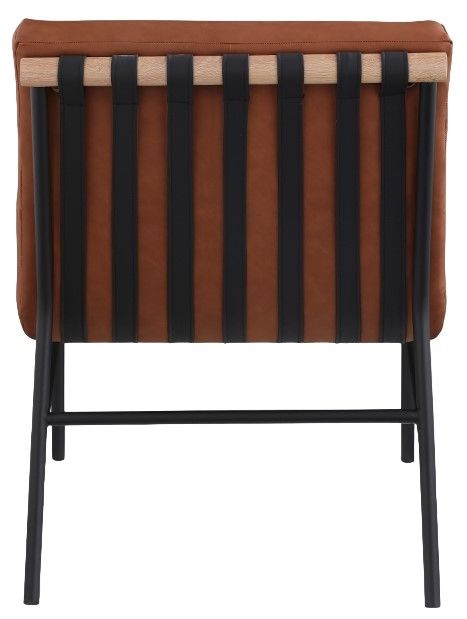 Meridian Furniture Burke Cognac/Black Vegan Leather Accent Chair-3