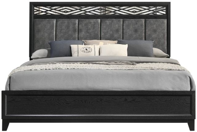 New Classic® Home Furnishings Obsidian Black King Upholstered Bed-1