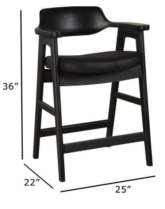 Nest Home Collections Wagner Black/Vintage Black Counter Chair -2