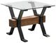 Magnussen Home® Sawyer Toasted Nutmeg Glass Top End Table with Smoked Iron Base-0
