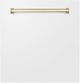 Zline Autograph Edition 24" White Matte Dishwasher Panel with Gold Handle-0