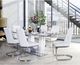 Mazin Furniture Felix Marble Glass Top Dining Table with White Base -2