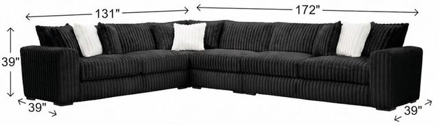 Albany Industries 4-Piece Mondo Black L-Shape Sectional-1