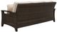 Signature Design by Ashley® Monterey Point Beige/Dark Brown Fabric/Wicker Rattan Outdoor Sofa-3