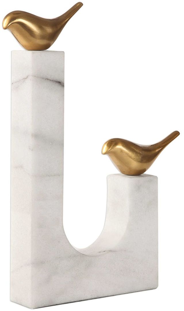 Uttermost® Songbirds Brass/White Sculpture-2
