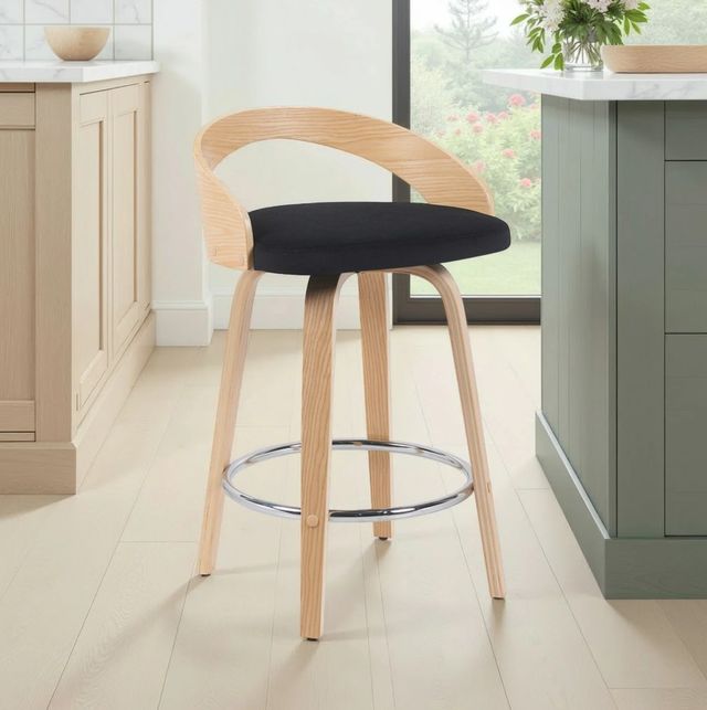 Armen Living Sonia Black/Oak Counter Stool-1