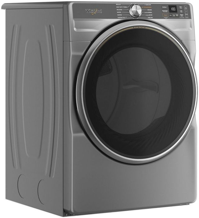 Whirlpool® 7.4 Cu. Ft. Radiant Silver Front Load Gas Dryer with Steam Capabilities-1