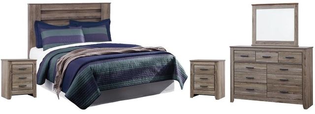 Signature Design by Ashley® Zelen 5-Piece Warm Gray King/California King Panel Headboard Set-0