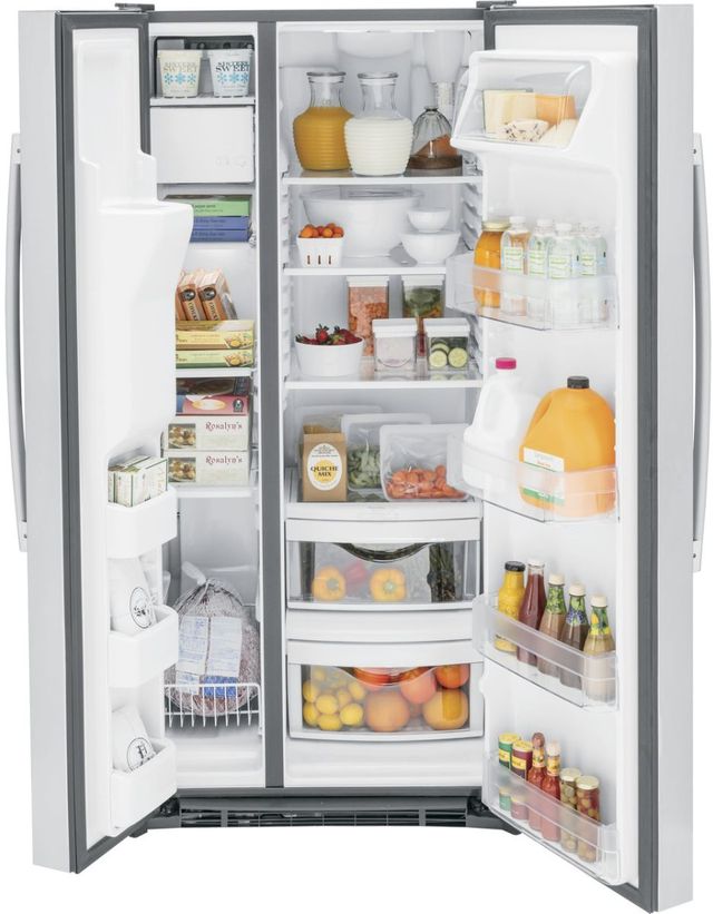 GE® 33 in. 23.0 Cu. Ft. Fingerprint Resistant Stainless Steel Side-by-Side Refrigerator-4