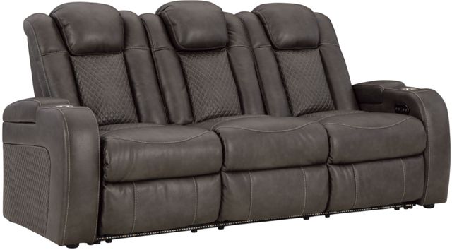 Signature Design by Ashley® Fyne-Dyme Shadow Power Reclining Sofa-0
