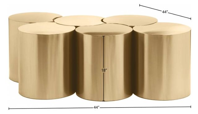 Meridian Furniture Dimple 6-Piece Gold 18" Modular Nesting Coffee Table Set-1