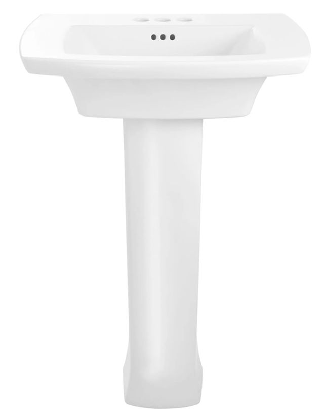 American Standard Edgemere White 4" Centerset Pedestal Sink Top and Leg Combination-1