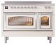 Ilve® Nostalgie II Noblesse 48'' Anique White Pro Style Induction Range with Chrome Trim-1
