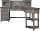 aspenhome® Caraway Aged Slate Pedestal Desk and Return-0