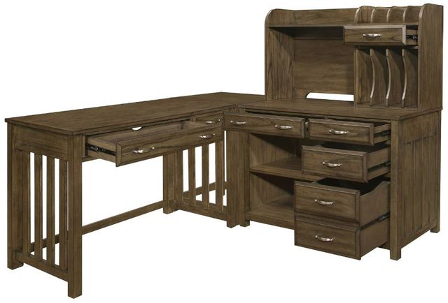 Homelegance® Blanche 4-Piece Brown Gray Office Desk Set-1