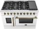 FORNO® Galiano Series Alta Qualita 48" White and Antique Brass Pro Style Gas Range-3