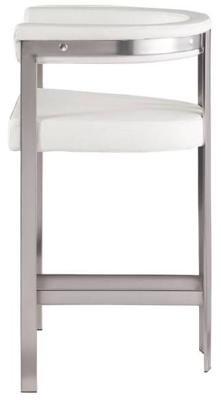 Meridian Furniture Marcello Cream/Brushed Chrome Counter Stool-2