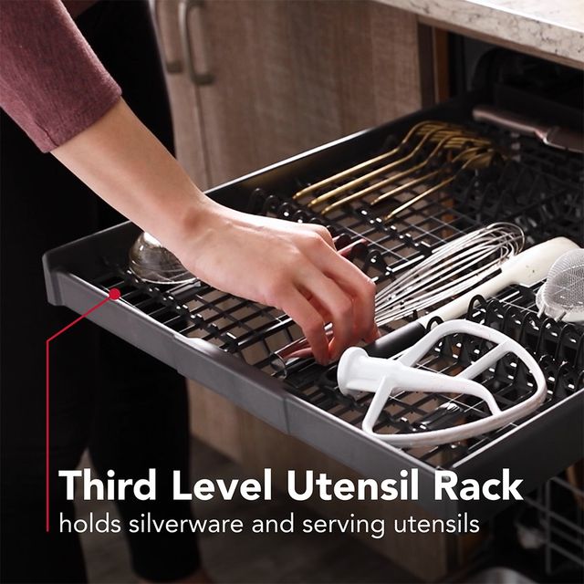 KitchenAid® 24" White Front Control Built-In Dishwasher with Third Level Utensil Rack and 30+ Total Wash Jets-1