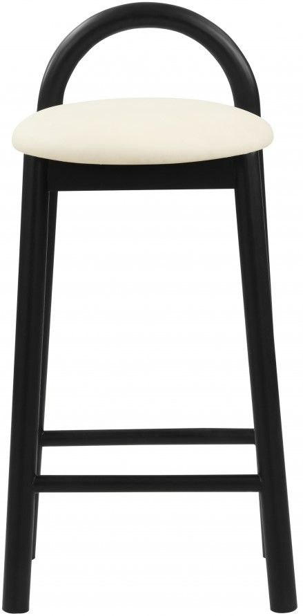 Meridian Furniture Calvin Black/Cream Leather Counter Stool-1