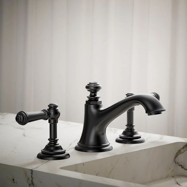 KOHLER® Artifacts® with Bell Design Matte Black Bathroom Sink Faucet Spout with Bell Design-3