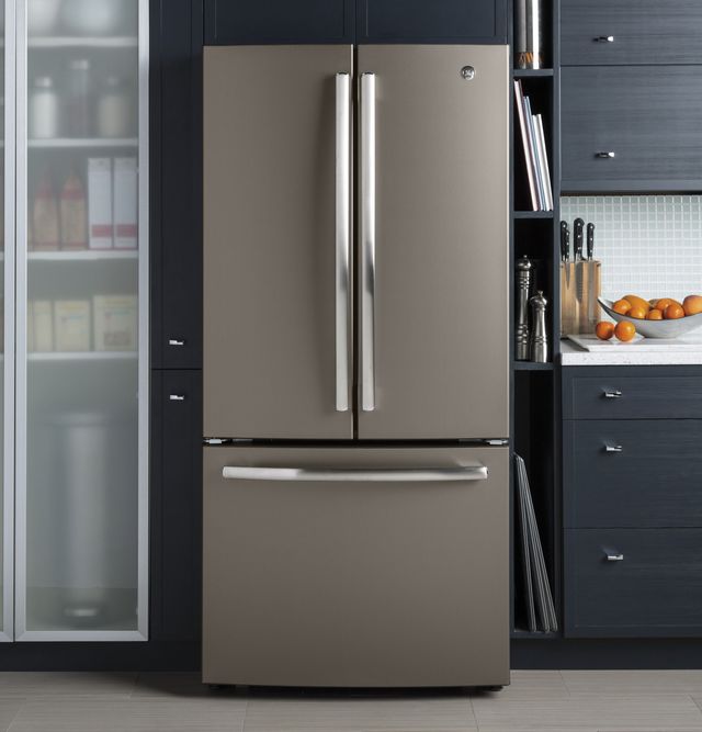 GE® 18.6 Cu. Ft. Slate Counter Depth French Door Refrigerator-3
